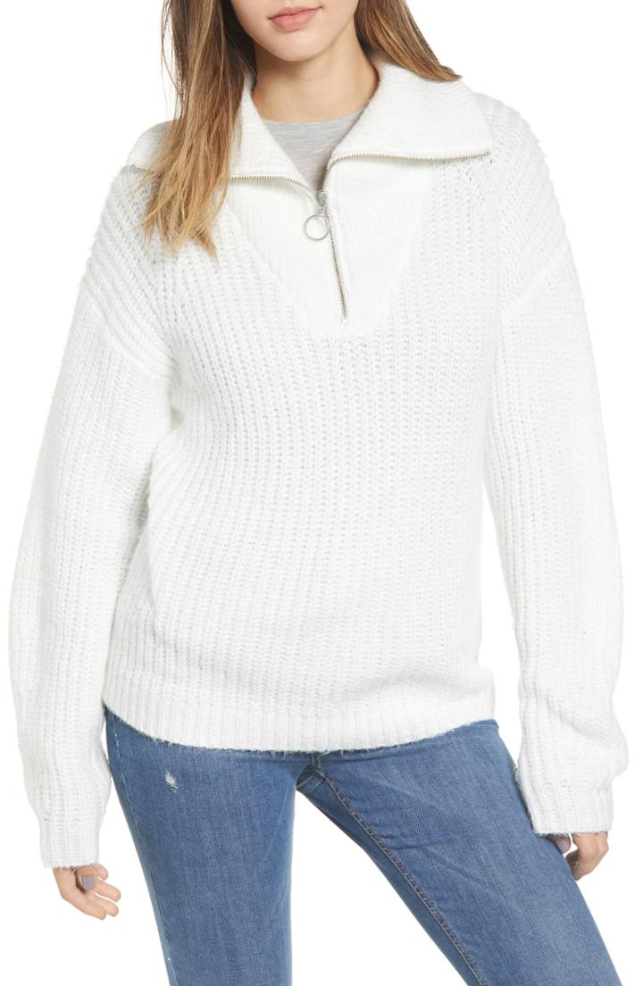 Women's Bp. Quarter Zip Sweater, Size - Ivory