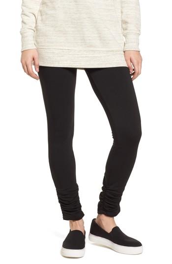 Women's Caslon Off-duty Side Ruched Leggings - Black