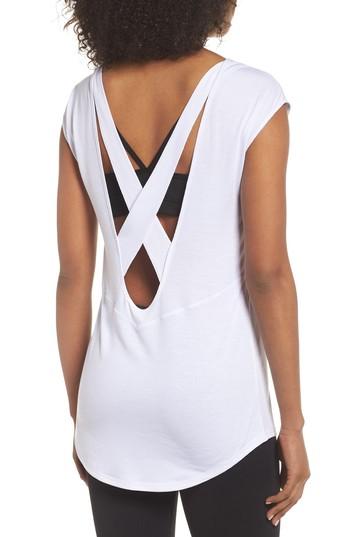 Women's Zella Dive Back Tee, Size - White