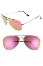 Women's Maui Jim Mavericks 61mm Polarizedplus2 Aviator Sunglasses - Rose Gold/ Maui Sunrise