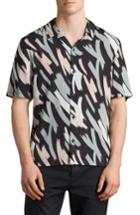Men's Allsaints Koloa Slim Fit Short Sleeve Sport Shirt - Black