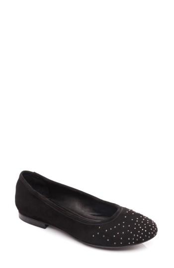 Women's Bernardo Dallas Studded Flat .5 M - Black