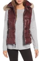 Women's Andrew Marc Lanie Puffer Vest With Faux Fur