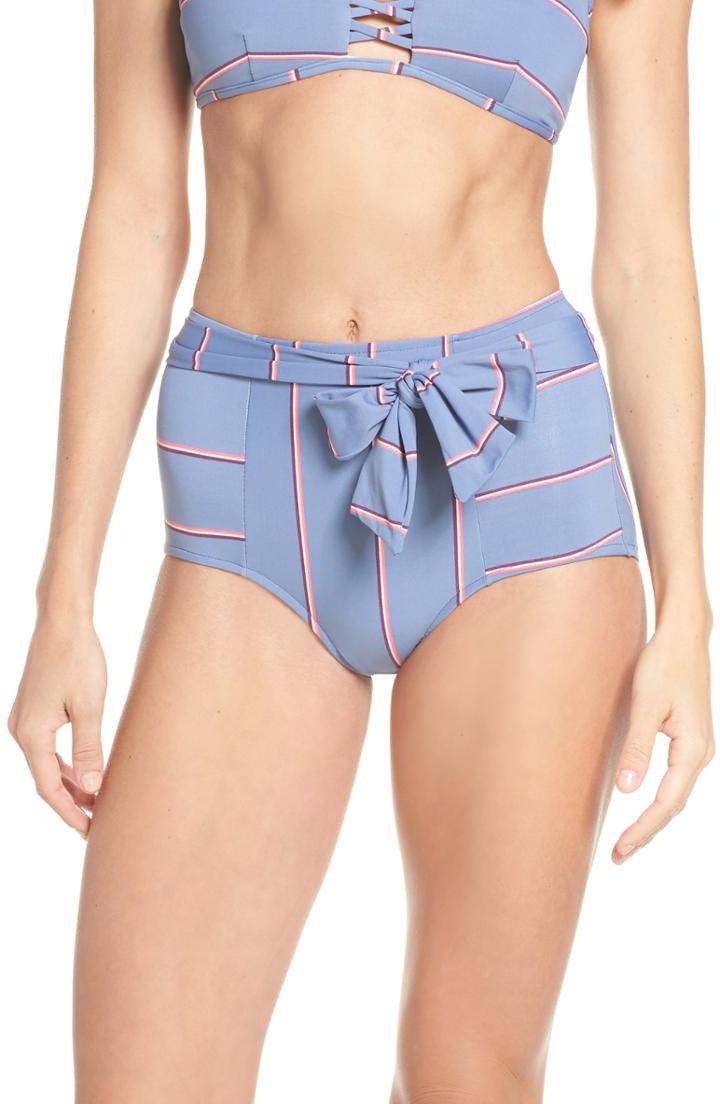 Women's Seafolly Radiance Belted High Waist Bikini Bottoms Us / 8 Au - Grey