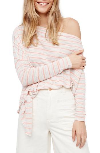 Women's Free People Love Lane One-shoulder Tee - Grey