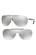 Women's Versace 40mm Shield Sunglasses - Silver