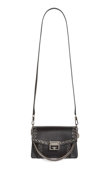 Givenchy Gv3 Eyelet And Rings Leather Shoulder Bag - Black