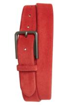 Men's Boss Sily Suede Belt - Bright Red