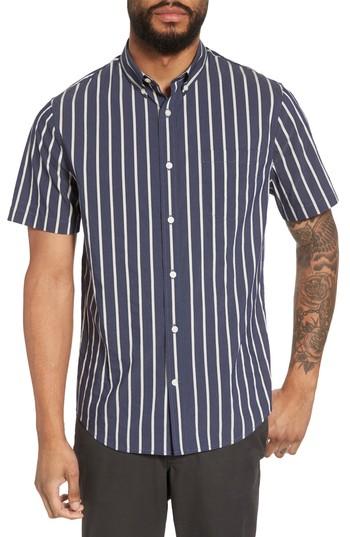 Men's Vince Regular Fit Stretch Short Sleeve Sport Shirt - Blue