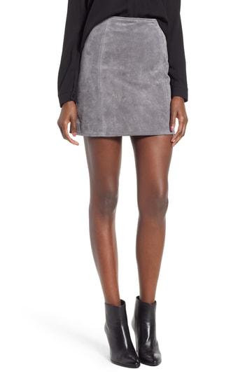 Women's Blanknyc A-line Suede Skirt - Grey
