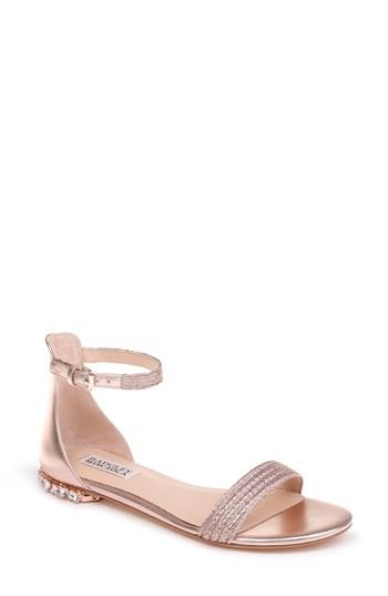 Women's Badgley Mischka Steffie Ankle Strap Sandal .5 M - Metallic