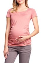 Women's Maternal America Ruched Maternity/nursing Tee - Coral