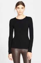 Women's Theory 'mirzi' Rib Knit Merino Wool Sweater, Size - Black
