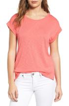 Women's Splendid Roll Cuff Tee - Coral