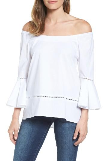 Women's Pleione Off The Shoulder Poplin Top - White