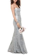 Women's Wtoo Talisa Sequin Mesh Strapless Gown - Grey