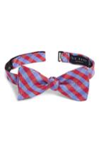 Men's Ted Baker London Check Silk Bow Tie, Size - Red