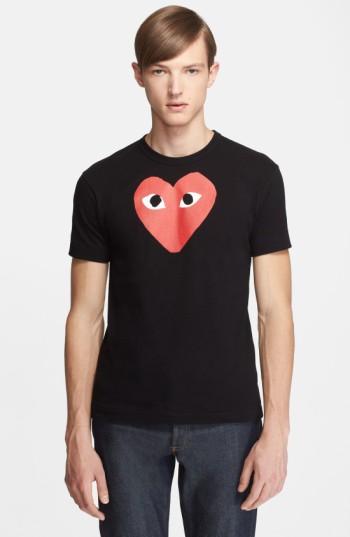 Men's Comme Des Garcons Play Heart Graphic T-shirt - Black