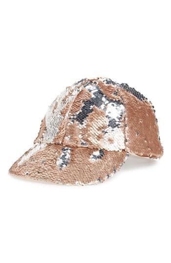 Women's Steve Madden Sequin Baseball Cap - Metallic