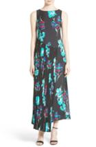 Women's Diane Von Furstenberg Print Silk Pleated Overlay Dress - Black