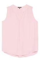 Women's Nydj Pleat Back Sleeveless Split Neck Blouse, Size - Pink