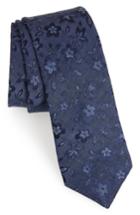 Men's Ted Baker London Floral Silk & Linen Tie, Size - Blue
