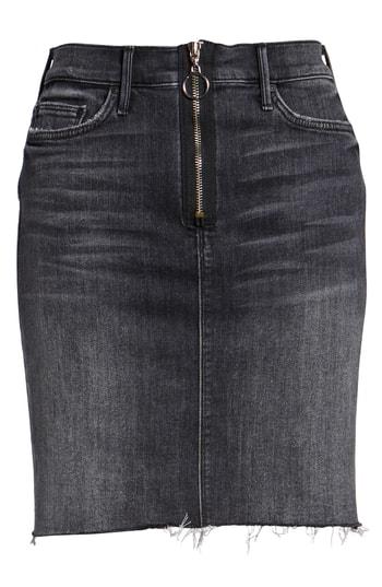 Women's Mother Swooner Exposed Zip Denim Miniskirt