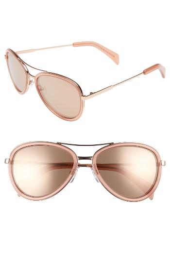 Women's Draper James 58mm Aviator Sunglasses - Shiny Rose Gold