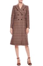 Women's Sandro Colere Check Wool Blend Coat Us / 34 Fr - Brown
