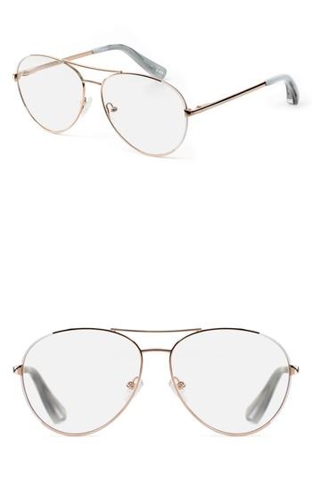 Women's Elizabeth And James Lee 57mm Aviator Optical Glasses - Rose Gold