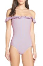 Women's Solid & Striped The Amelia Off The Shoulder One-piece Swimsuit - Purple