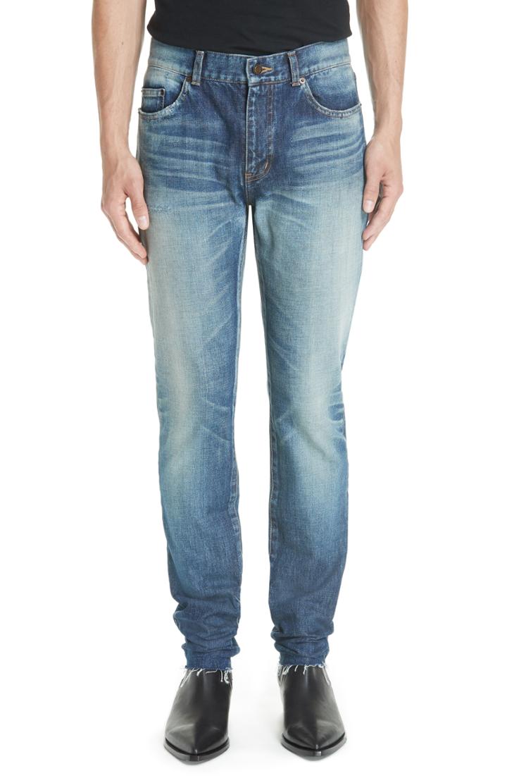 Men's Saint Laurent Cutoff Skinny Jeans