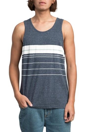 Men's Rvca Lenix Stripe Tank - Blue