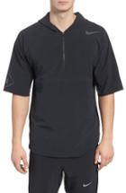 Men's Nike Running Division Short Sleeve Dwr Running Hoodie - Black