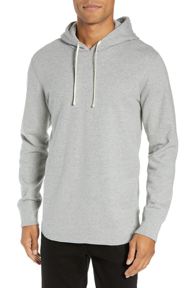 Men's Reigning Champ Scalloped Hem Hoodie - Grey