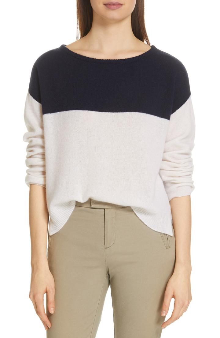 Women's Atm Anthony Thomas Melillo Colorblock Cashmere Sweater - Blue
