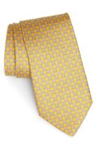 Men's Salvatore Ferragamo Genzian Print Silk Tie, Size - Yellow