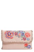 Topshop Chester Floral Faux Leather Crossbody Bag - Beige