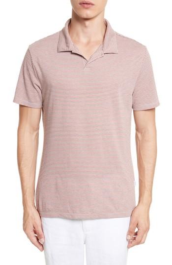Men's Onia Shaun Linen Blend Polo - Pink