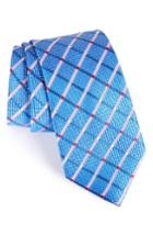Men's Nordstrom Diamond Grid Silk Tie, Size X-long - Blue