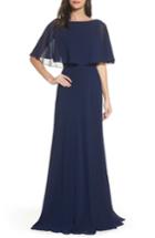 Women's La Femme Popover Chiffon Gown - Blue