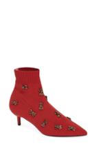 Women's Donald Pliner Betti Embellished Sock Bootie .5 M - Red