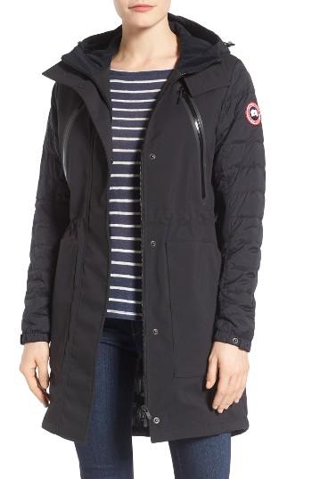 Women's Canada Goose Sabine Down Sleeve Longline Soft Shell Coat