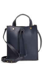 Madewell Small Trick Leather Top Handle Tote - Blue