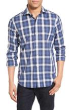 Men's Ledbury The Whitton Classic Fit Plaid Sport Shirt - Blue