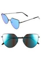 Women's Spektre Off Shore 1 54mm Retro Sunglasses - Matte Black/ Blue Mirror