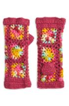 Women's Nirvanna Designs Flower Crochet Hand Warmers, Size - Grey