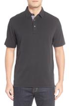 Men's Bugatchi Pique Polo, Size - Black