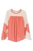 Women's We The Free By Free People Friday Fever Pattern Mix Top - Coral