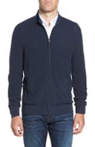 Men's Nordstrom Men's Shop Marled Mock Neck Zip Sweater, Size - Blue